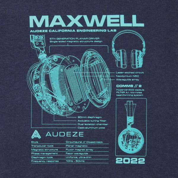 Audeze Maxwell T-Shirt - Navy Online now - Image 2